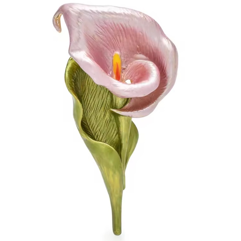 Pink Calla Lily Floral Brooch